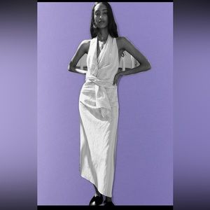 Zara draped striped skirt and halter top set.